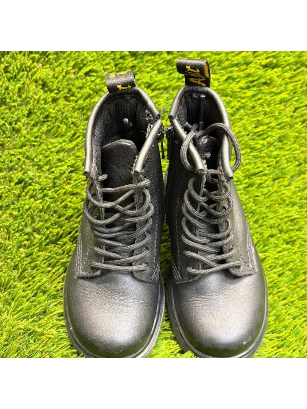 Dr. Martens 1460 T Girls Size 8C Black Outdoor Leather Lace Up Combat Boots